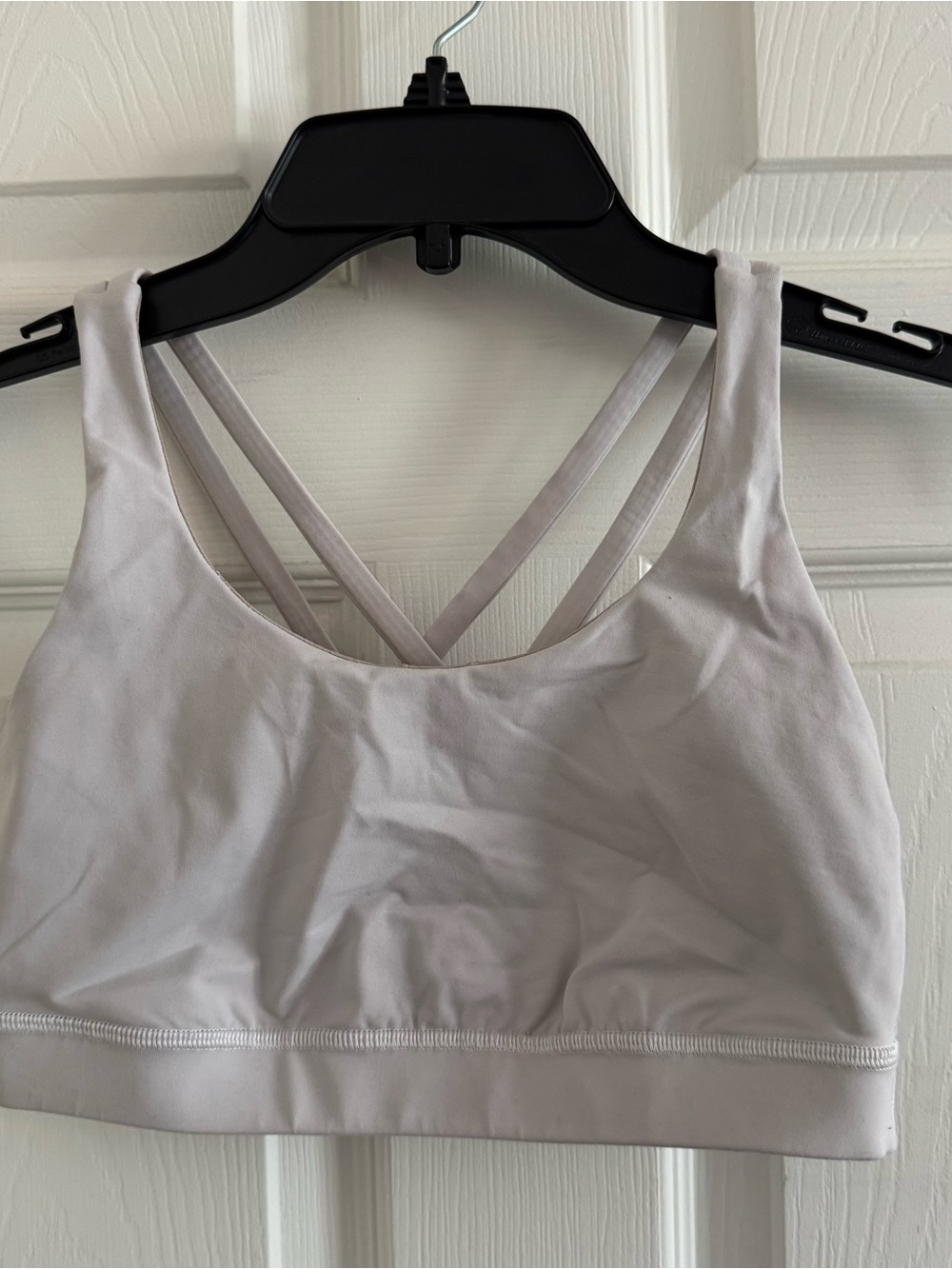 White Lululemon energy bra